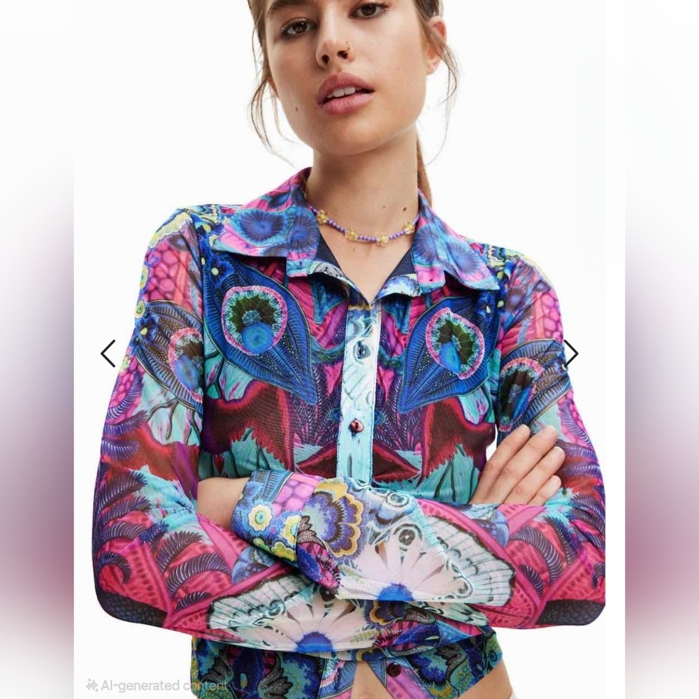 Desigual Multicolor Button Down Shirt